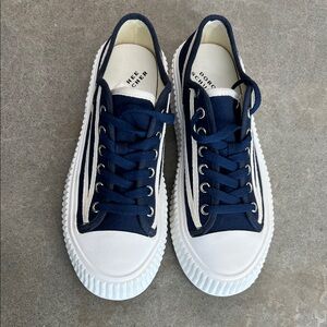 Navy and White Sneaker by Door Scuffer